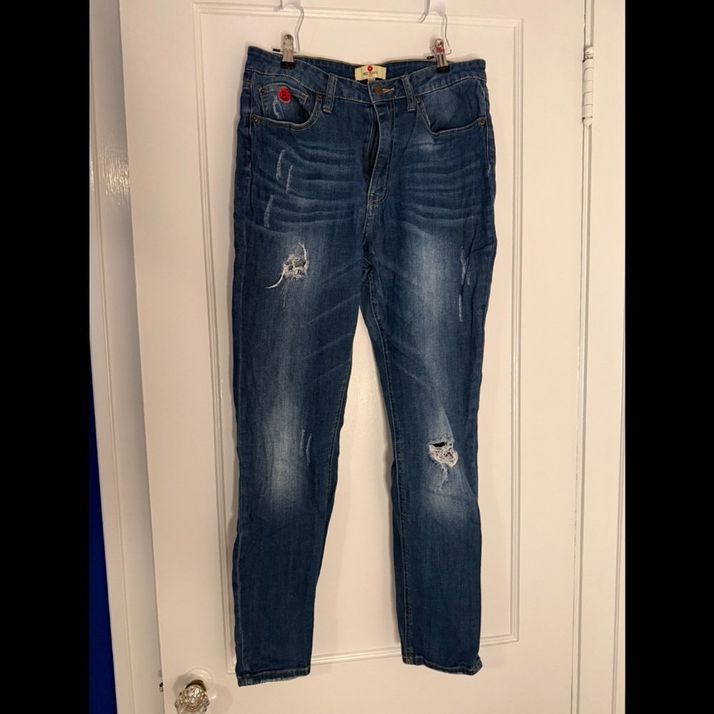 Classic Blue Distressed Skinny Jeans